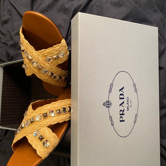 prada raffia slide sandal - Picture 3 of 6